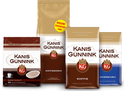 Kanis & Gunnink koffieproducten naast elkaar